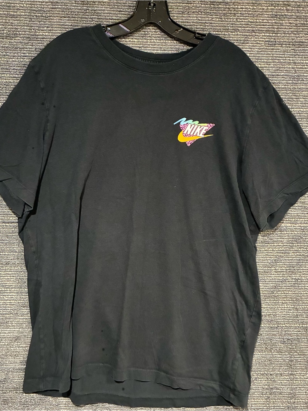 Nike Black Short-Sleeve Tee with Multicolor Chest Logo Pug with Sunglasses multi